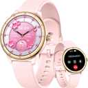 Smart Watch for Women, 1.27" HD Fitness Tracker (Answer/Make Calls) with 110+ Sport Modes/Heart Rate/Sleep Monitor, IP68 Waterproof Fitness Watch for iPhone Android, Best Gifts for Girl Yrs 15-25 (Pink)
