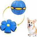 UFO Magic Balls, Portable Pet Toy Flying Saucer Ball, Creative Doggy Disc Ball Stomp, Decompression Flying Flat Throw Dog Balls Toy for Childrens Kids Sports, Outdoor Games(Blue)