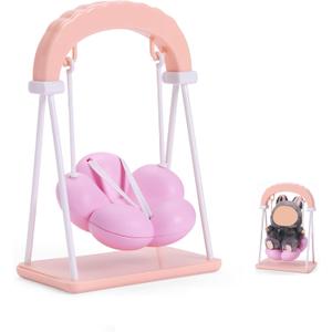 Miniature Furniture Accessories for Labubu 17cm Dolls, Swing Chair/Rocking Horse Compatible with 15cm/17cm Collectible Figures, No Doll (Swing)