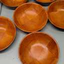 6 Pack Wooden Salad Bowls - 8"Wx2"H Holiday Wooden Salad Bowl Set for Pasta, Fruit or Side Dishes, Glossy & Easy to Clean Surface, for Party Dinners, Brunches, Weddings, Great as Easter Gift for Hosts