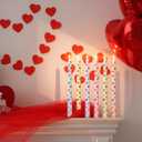 Treela 12 Pcs Valentine's Day Conversation Heart Candles 9.8 Inch Candy Heart Taper Candle Unscented Candlestick for Wedding Anniversary Home Party Supplies Restaurant Dining Table Decoration 6 Colors