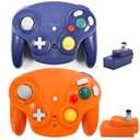 Inventii Game Cube Controller,NGC 2.4G Wireless Classic Controller for Wii Game Cube, With Receiver Adapter (Blue and Orange)