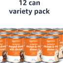 Amazon Basics Chopped Ground Dinner Wet Dog Food Variety Pack, Chicken and Rice Flavor and Chopped Dinner with Chicken, Made with Natural Ingredients, 13.2oz Cans (Pack of 12)