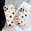 for iPhone 12 for Women Girls Cute Design Soft Silicone Camera Protection Protective Lovely Heart Phone Case for iPhone 12
