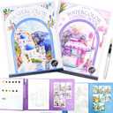 Mulyric 2-Pack Watercolor Painting Books for Adults & Beginners - All-in-One Creative Stress Relief Art Kit with 3-Fold Pad, 32 Pre-Printed Pages, 24 Colors & 2 Brushes (European + Serene Scenery)