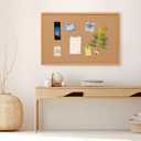 Board2by Cork Board Bulletin Board 24 x 36, Wood Framed Corkboards for Wall Decor, Hanging Office Message Board, Large Wall Mounted Notice Pin Board with 15 Push Pins for School, Home & Office