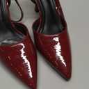 Susanny Heels for Women Stiletto Closed Pointed Toe Backless Dress Shoes High Heels Sexy Kitten Pumps Wedding Guest Party Dance Prom Dressy Comfort Shoes (6.5, Burgundy Patent)