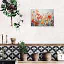 Colorful Flower Wall Art Poppy Flower Pictures Wall Decor for Bedroom Red Orange Floral Canvas Wall Art Abstract Spring Wildflower Painting Floral Prints for Living Room Bathroom Decorations 12x16"