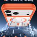 FNTCASE for iPhone 17 Pro-Max Case: Clear Magnetic Phone Cases with Screen Protector Compatible with Magsafe Slim Anti Yellowing Rugged Shockproof Protective Transparent Cell Phone Cover (B-Orange)