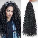 18 Inch Pre Looped Crochet Hair for Black WomenGogo Curl Curly Crochet Hair with Deep/Water/Ocean Wave Texture, Lightweight Synthetic Hair, Easy Install, Natural Look (8 Packs, 1B)
