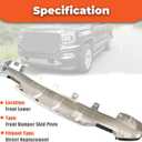 labwork Front Bumper Lower Valance Skid Plate Chrome Replacement for Sierra 1500 2016-2019 GM1015122
