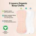 Organic Burp Cloths Baby Boy & Girl - 5-Pack Super Absorbent Cotton Burping Cloths for Babies, Soft & Plush Newborn Spit Up Rags, Infant Towels for Milk Spit Up, Unisex, Large 21" x 10" (Marine Muse)