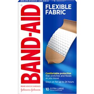 BAND-AID Brand Sterile Flexible Fabric Adhesive Bandages, Comfortable Flexible Protection & Wound Care for Minor Cuts & Scrapes, Designed to Cushion Painful Wounds, Extra Large Size (10 Count (Pack of 3))