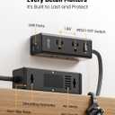 25 Ft Extension Cord with Multiple Outlets, Long Extension with 6 Outlets 4 USB Ports(2 USB C), Flat Plug Surge Protector Power Strip for Home, Office Supplies, Dorm Essentials, Black