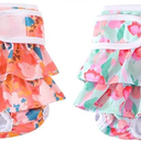 Mengelina Washable Dog Diapers Female 2 Pack Reusable Premium Highly Absorbent Doggie Diapers, Flexible Puppy Diapers, Durable Leak-Proof Dog Diapers for Period Heat Incontinence Potty Training, L