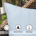MIULEE Pack of 2 Decorative Outdoor Waterproof Pillow Covers Square Garden Cushion Sham Throw Pillowcase Summer Shell for Patio Tent Couch 20x20 Inch Light Blue