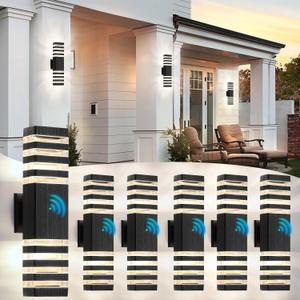 Dusk to Dawn Modern LED Outdoor Wall Light,18.3 in,6 Packs, 4-tier 18.3 Inches