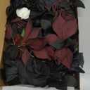 Ling's Moment 5FT Black Burgundy Artificial Flower Garland Fake Rose Leaves Floral Garland Arch Flowers Vine for Wedding Party Backdrop Decor Mantel Home Table Centerpieces Wall Decorations