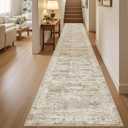 Soalmost Runner Rug 2x12 Washable Non-Slip Hallway Runner Rugs for Kitchen Bathroom Laundry Room Brown Vintage Floor Carpet Runners for Hallways Entryway