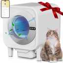 [Meowra] Self-Cleaning Cat Litter Box, 75L XL Capacity(48x55x61cm), WiFi APP Control, Odorless Automatic Cat Toilet with Garage Bags