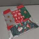 HSELL Mens Fun Patterned Dress Socks Funny Novelty Crazy Design Cotton Socks Gift for Men (One Size, 4 Pairs - Christmas)