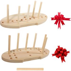 SACATR Bow Maker for Ribbon, Holiday Wreaths,Wooden Wreath Bow Maker Tool for Creating Gift Bows, Party Decorations, Hair Bows, Corsages, Holiday Wreaths, Various Crafts(Double-Sided)
