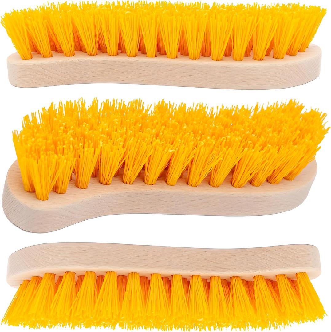 Pack of 3  Hard Bristle Scrub Brush  Stiff Brush for Cleaning, Heavy Duty Utility Hand Brush Set for Indoor and Outdoor, Nylon Scrubbing Brush