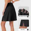 FitsT4 Sports Women's 20'' Swim Skirt Skort with Pocket High Waisted Modest Swimsuit Bathing Suit Bottoms (Black, L)