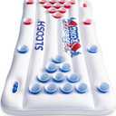 SLOOSH Pool Toys Games Set - Pong Toss Game Water Toys for Adults Kids Family Games, Inflatable Floats Lounge Raft Floating Swimming Pool Accessories 6x3 FT Table with 10 Pong Balls for Parties