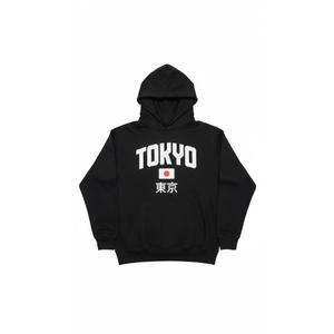 Tokyo Japan Vintage Souvenir Japanese Flag Pullover Hoodie Large, Gray 