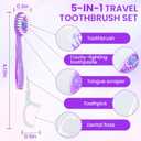 120 Pack 5-in-1 Mini Toothbrush Disposable, Waterless Disposable Toothbrushes with Toothpaste, Floss, Tongue Scraper, Toothpick, Prepasted Toothbrushes for Travel Hotel