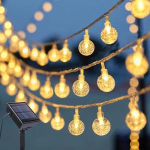 Vigdur Solar String Lights Outdoor, 2 Packs 15ft Globe String Lights with 50 Globes Bulbs, IP65 Waterproof Solar Powered Patio Lights for Garden Yard Porch Wedding Party Decor (Yellow)