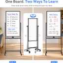 Maxtek Magnetic White Board on Wheels 40x24 Black Mobile Double-Sided Board