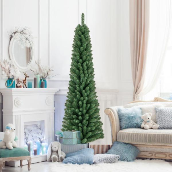Pencil Christmas Tree with Memory Wire Branch Tips & Upgraded Metal Stand - 6 ft. Pencil Christmas Tree with Memory Wire Branch Tips & Upgraded Metal Stand - 6 ft.