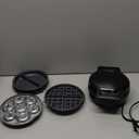 Mini Waffles Maker with 6 Removable Plates, 3 in 1 Small Waffle Maker Mini- Waffle, Pancake, Donut, 6" Non Stick Waffle Iron for Kids and Families, Black