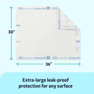 Medline Ultrasorbs Drypads, 30" x 36", 25 Count, Super Absorbent Disposable Bed Pads, Large Incontinence Bed Pads, Chucks Protective Underpads, 10 Times More Absorbent, For Adults, Elderly