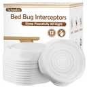 Bed Bug Interceptors, 12 Pack Bed Bug Traps, Insect Detector for Bed, Sofa & All Furniture, 24/7 Monitor, 360° Protection for Your Family's Peaceful Sleep, White