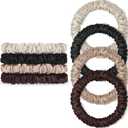 Scrunchies Hair Ties Silk Satin Scrunchy, WantGor Women 4PC Pure Mulberry Silk Skinny Elastic Scrunchies Hair Bands Bracelets Ponytail Holders Hair Accessories (Black,Brown,Champagne,Apricot)