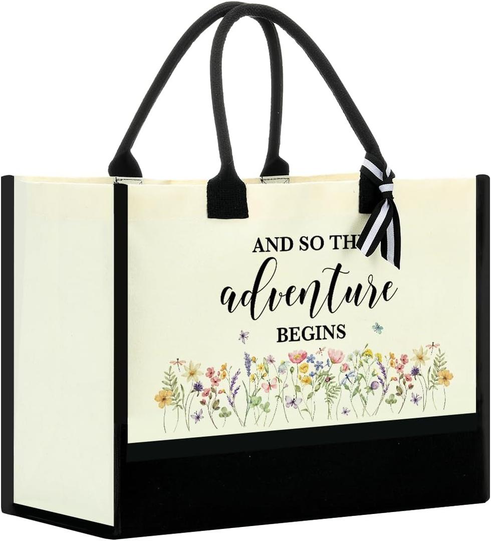 Bride Bag Mrs Canvas Tote Bag for Bride, Bride Gifts for Bridal Shower (Adventure)