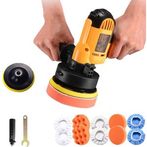 CJC Buffer Polisher - 110V 600W Variable Speed Machine - Random Orbital Buffer for Floor, Car, Furniture, Metal Waxing and Polishing With Professional Buffing Kit(16pcs)