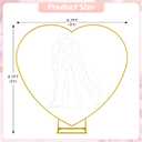 6.2FT Heart Arch Stand for Proposal Wedding Backdrop Stand Wedding Balloon Arch Stand Metal Heart Shaped Arch for Ceremony Valentine's Day Birthday Party Baby Shower Decorations (Golden)