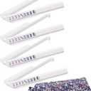 Mahjong Racks with Pushers, 4 Mah Jongg Clear Acrylic American All-in-One Tile Rack & Pusher Accessories Gifts (Milk White)