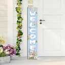 Spring Welcome Porch Sign Watercolor Flowers Front Door Hanging Decorations Indoor Outdoor Wooden Vertical Standing Sign For Home Yard Season Decor 47 x 7.8 inch