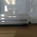 Amazon Basics Plastic Storage Containers with Secure Latching Lids, Stackable Organization Bins, Clear/Grey, 32 Quart, Set of 6