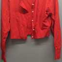 Cropped Cardigan Sweaters for Women Long Sleeve Button Down Open Front Bolero Shrugs for Dresses, S-XL (Medium, 2-Red)