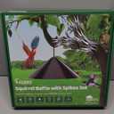 2-in-1 Squirrel Baffle for Bird Feeder Pole Shepherds Hooks with 40" Spikes Set, 19" Dia Raccoon Buster Cone, Bird House Guard for Outdoors Stand Mount & Hanging, Rust Chew Proof Heavy Duty ABS (Black)