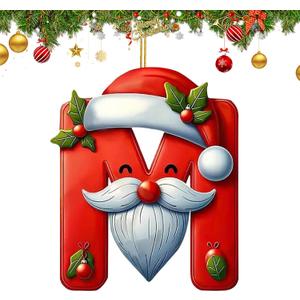 2 x 26 Letter Ornaments for Christmas Tree Decoration, Christmas Initial Ornament, Personalized Hanging Pendant Xmas Alphabet for DIY Craft Ornaments, Hanging Name Tags for Xmas Tree Decor (M)