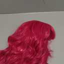 Hot Pink Wigs for Women Short Curly Wavy Pink Wig for Girls Short Bob Wig With Bangs Heat Resistant Synthetic Wigs for Cosplay Costume Party(Rose Red wig)