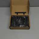 Estmoon 30 Pack Cabinet Handles Matte Black Cabinet Pulls with 3 Inch Hole Center, Stainless Steel Kitchen Cabinet Handles Black Kitchen Handles for Cabinets and Drawers, 76mm Hole Centers