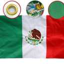 MIDLE Double Sides Mexico Flag 3x5 Ft Large Outdoor - Embroidered Mexican coat of arms Flags |Quadruple Stitched Fly Ends| House Decoration Banner